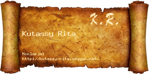 Kutassy Rita névjegykártya