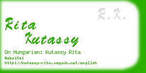 rita kutassy business card